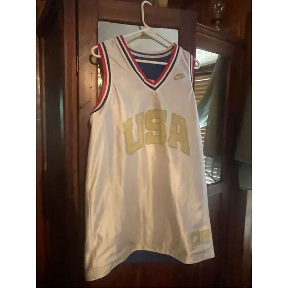 NIKE 2001 Carlos Boozer Duke #4 Reversible USA Basketball Jersey M - Picture 12 of 16